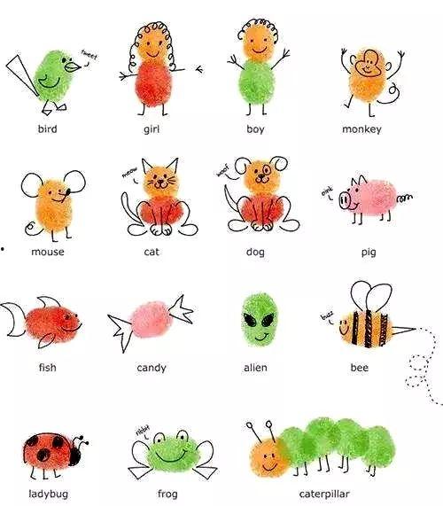 幼儿手指印画图片大全,手指印画作品集锦