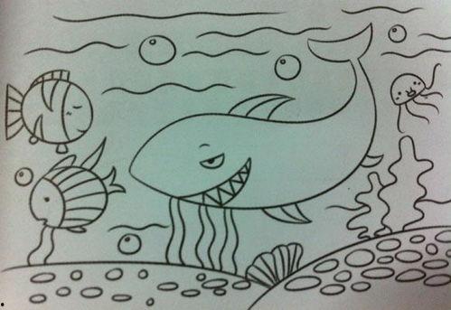 简笔画海底世界图片大全,简笔画描绘的神秘海洋世界