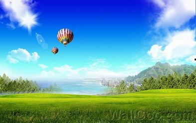 夏天的风景图片,碧波荡漾，绿荫浓密